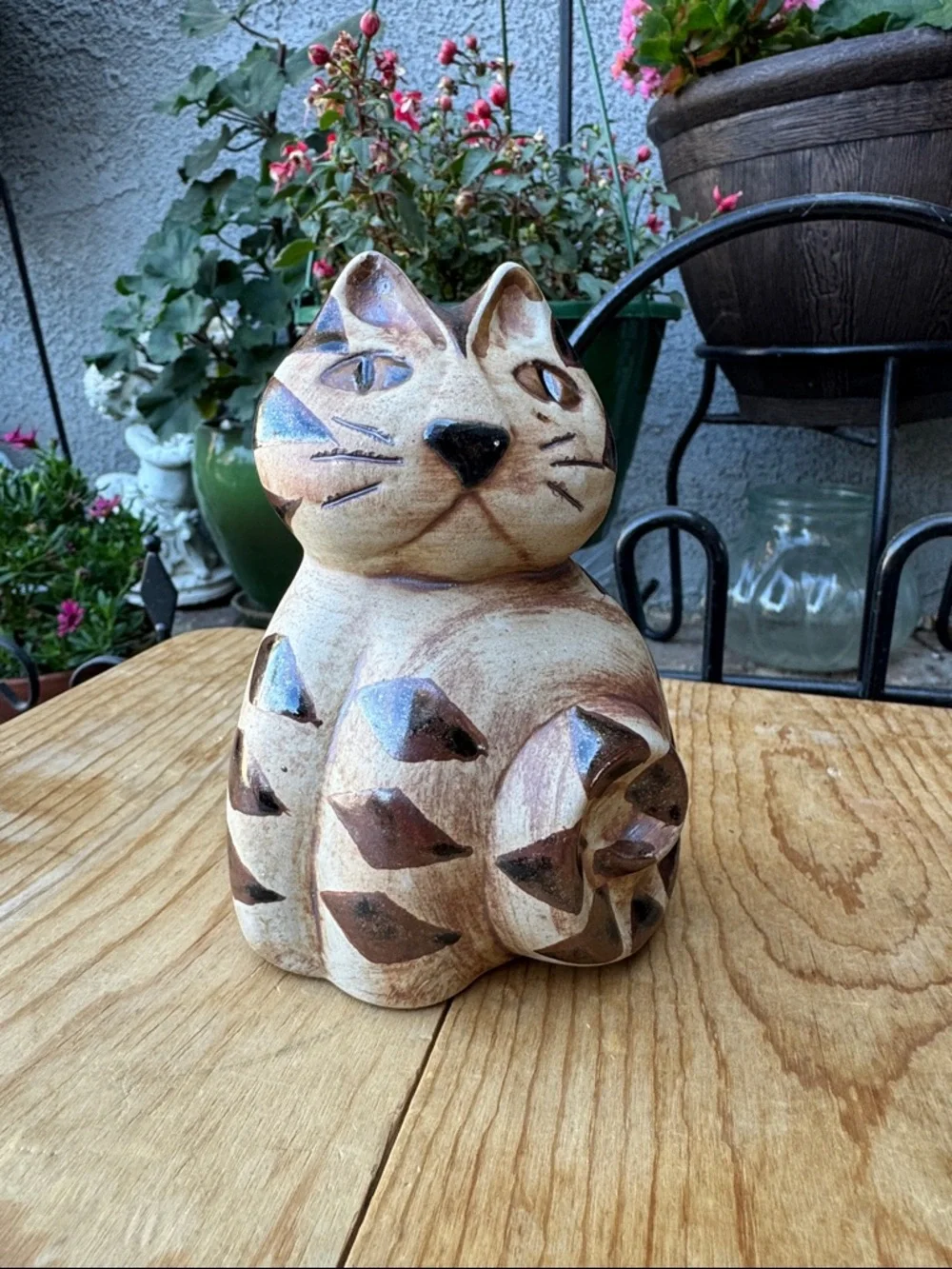 Hazel Olsen Studio Pottery Cat Figurine 1989 Signed By The Artist EUC Keepsake
